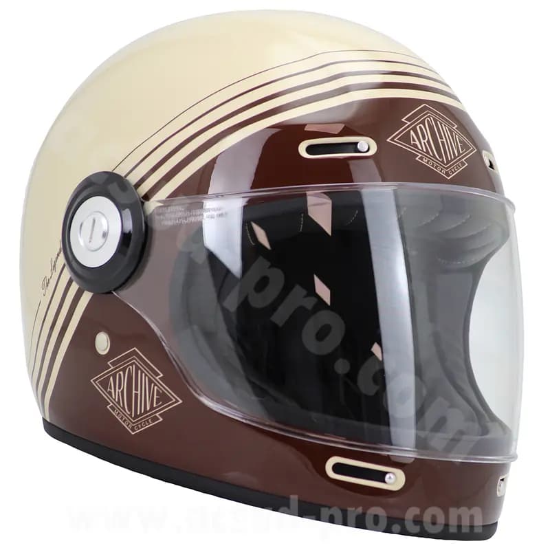 Casque intégral Archive Vintage The Legend fibre marron taille M 5