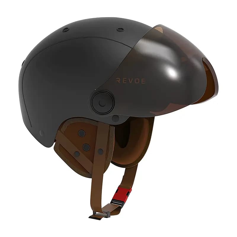 Casque vélo adulte Revoe Premium urbain-city noir mat taille 55-56 visière réglable protection oreille amovible homologation EN1078+A1 3