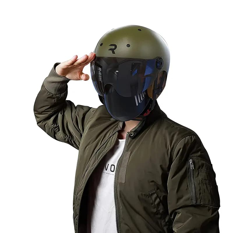 Casque vélo adulte REVOE Premium urbain-city kaki mat taille 59-60 visière réglable protection oreille amovible EN1078+A1 8