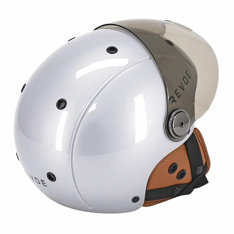 Casque vélo adulte Revoe Premium Urbain-City gris silver taille 55-56 visière réglable protection oreille amovible homologation EN1078+A1 5