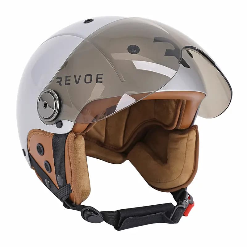 Casque vélo adulte Revoe Premium urbain-city gris silver taille 57-58 visière réglable protection oreille amovible homologation EN1078+A1 3