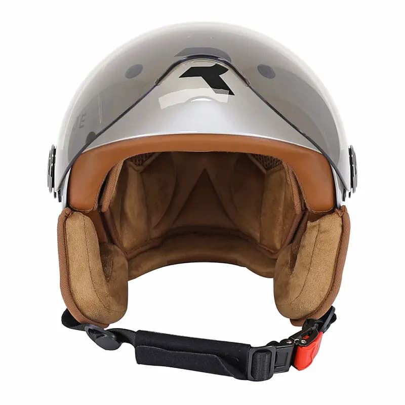 Casque velo adulte Revoe premium urbain-city gris silver taille 59-60 visiere reglable, protection oreille amovible (vendu en boite) compatible ebike et trottinette - homologation EN1078+A1 4